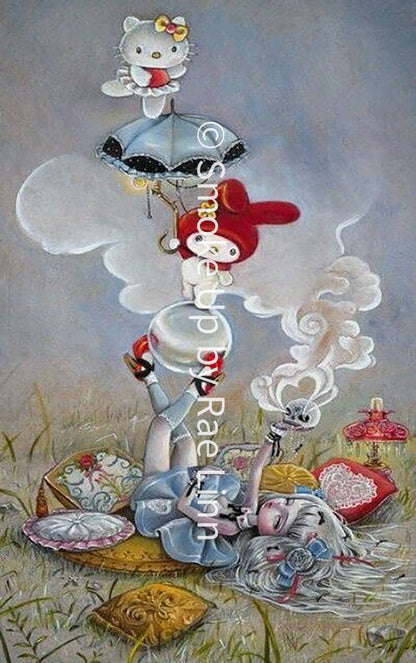 Alice Wonderland Stoner Scene with Sanrio Characters